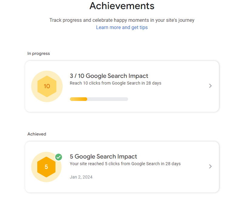 Google Search Impact Achievements